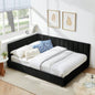 Full Size Upholstered Tufted Bed Frame, Sofa Bed Frame with Comfortable Backrest and Armrests, Full Size Bed Bedroom, Living Room, Velvet - Gray816029.5