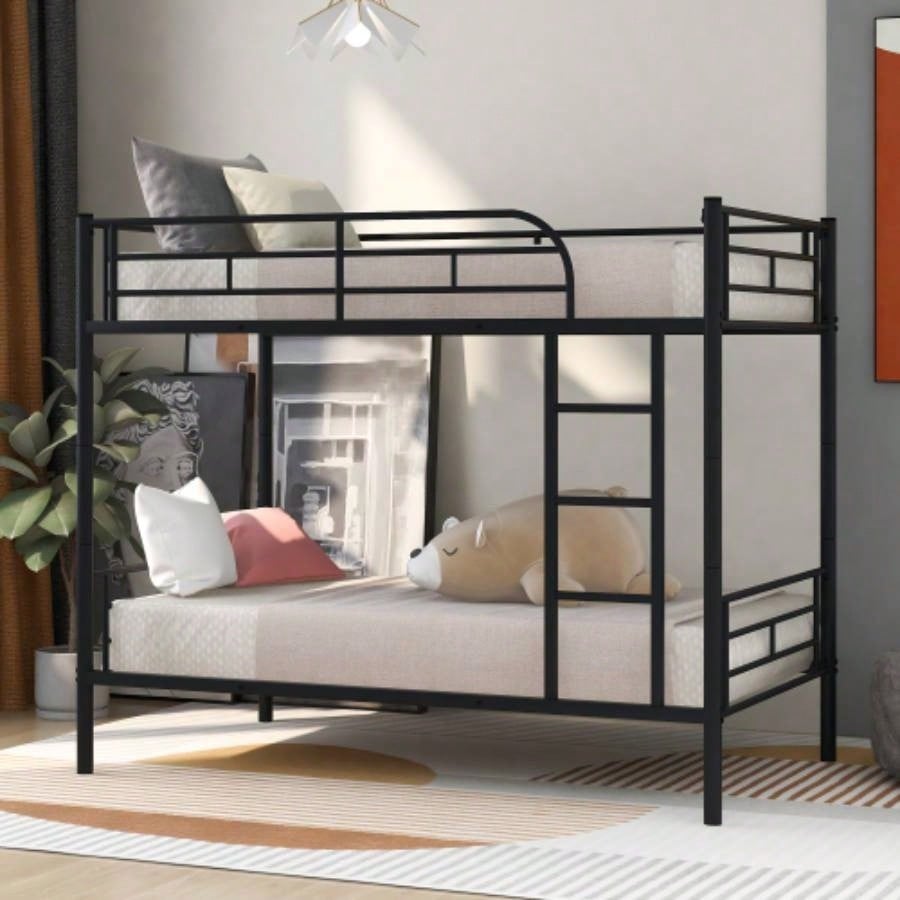 Full XL Over Metal Bunk Bed, Black