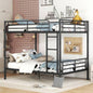 Full XL Over Metal Bunk Bed, Black