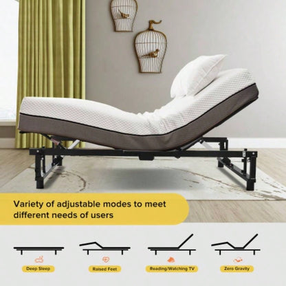 Ergonomic Adjustable Bed Base Size, and Foot Incline, Wireless Remote Control with Quiet Motor