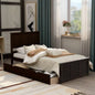 Platform Storage Bed, 2 drawers with wheels, Twin Size Frame, Espresso New SKU: WF283062AAP