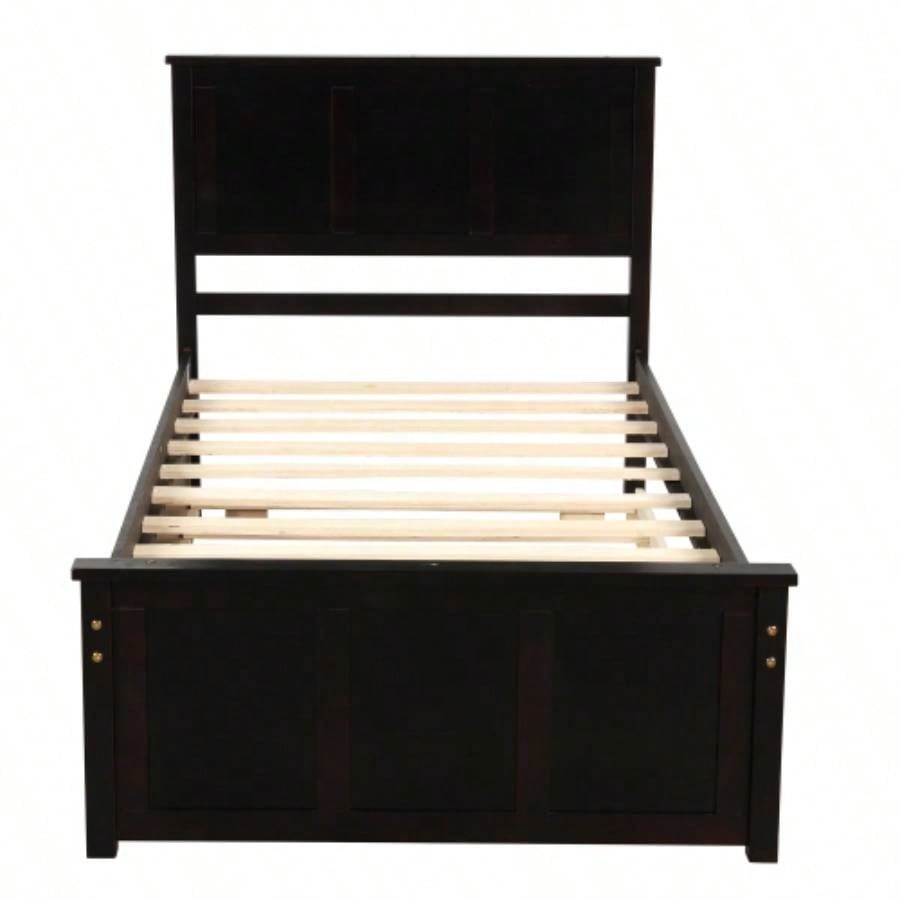 Platform Storage Bed, 2 drawers with wheels, Twin Size Frame, Espresso New SKU: WF283062AAP
