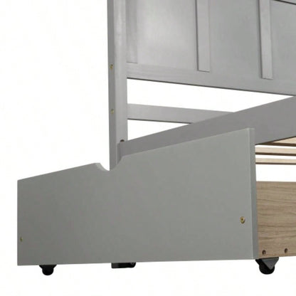 Platform Storage Bed, 2 drawers with wheels, Twin Size Frame, Gray New SKU: WF283062AAE