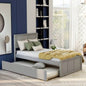 Platform Storage Bed, 2 drawers with wheels, Twin Size Frame, Gray New SKU: WF283062AAE