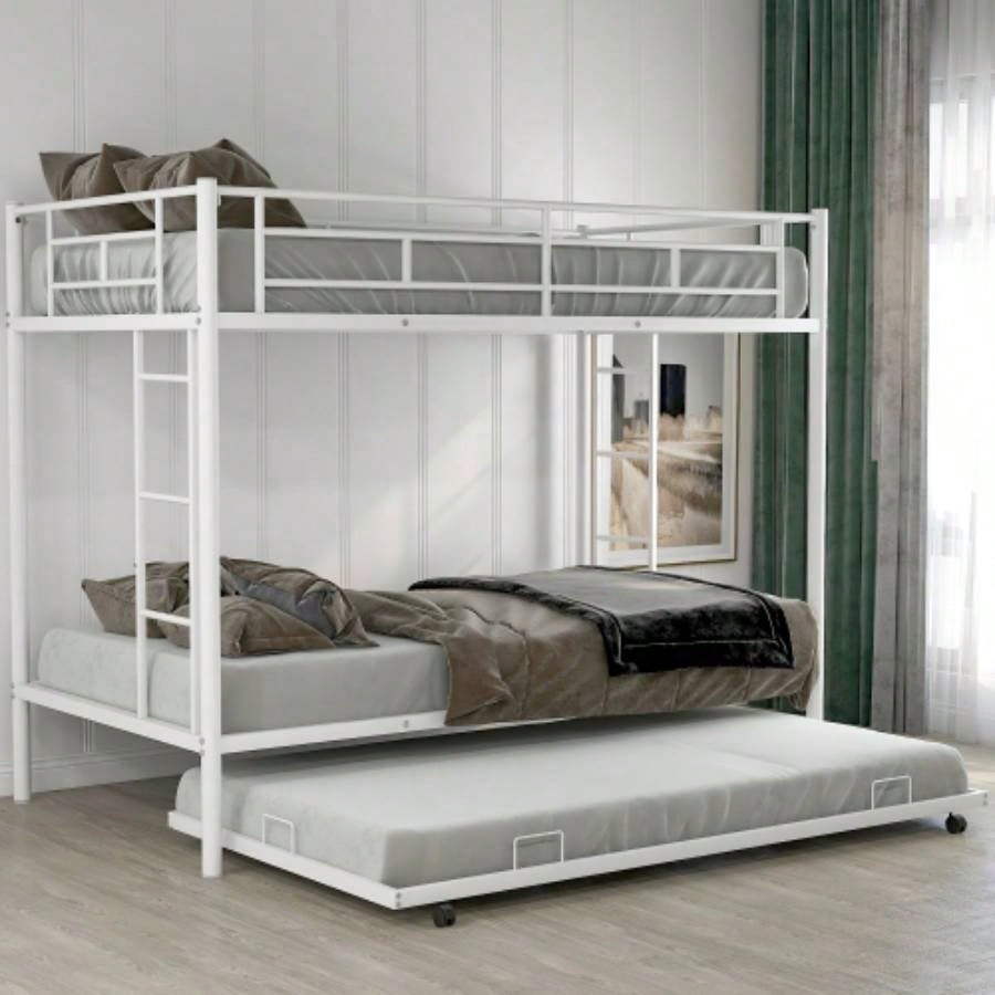 Twin over Twin Bunk Bed with Trundle, BlackOLD SKU: MF192387AAB