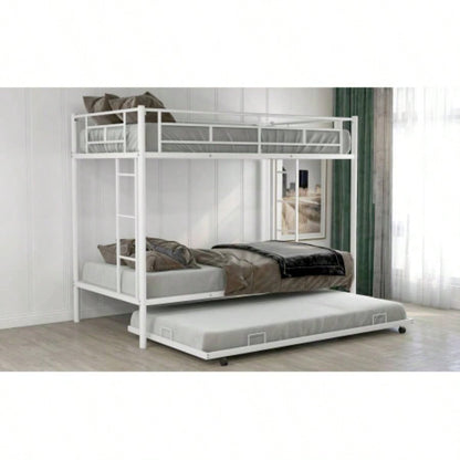 Twin over Twin Bunk Bed with Trundle, WhiteOLD SKU: MF192387AAK