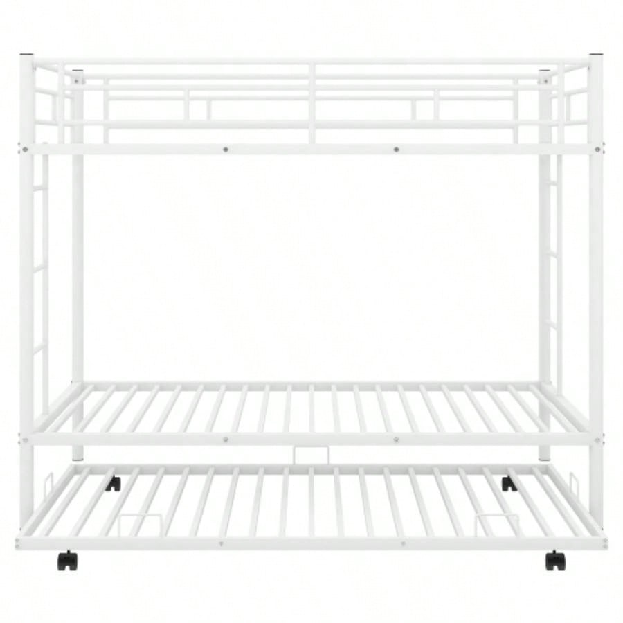 Twin over Twin Bunk Bed with Trundle, WhiteOLD SKU: MF192387AAK