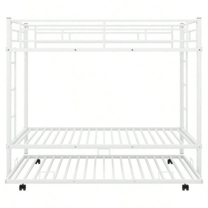 Twin over Twin Bunk Bed with Trundle, WhiteOLD SKU: MF192387AAK