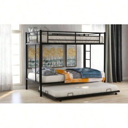 Twin over Twin Bunk Bed with Trundle, BlackOLD SKU: MF192387AAB