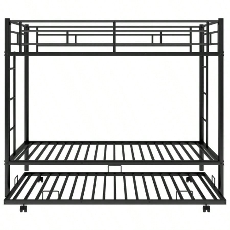 Twin over Twin Bunk Bed with Trundle, BlackOLD SKU: MF192387AAB