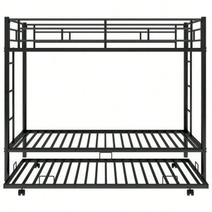 Twin over Twin Bunk Bed with Trundle, BlackOLD SKU: MF192387AAB