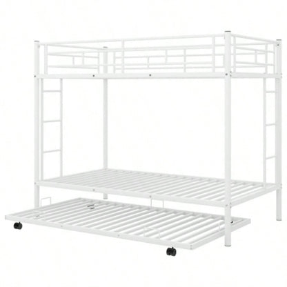 Twin over Twin Bunk Bed with Trundle, WhiteOLD SKU: MF192387AAK