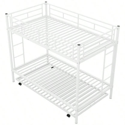Twin over Twin Bunk Bed with Trundle, WhiteOLD SKU: MF192387AAK