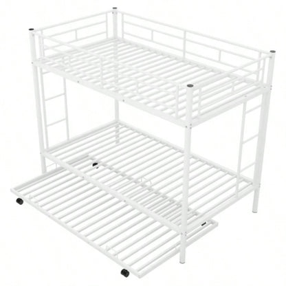 Twin over Twin Bunk Bed with Trundle, WhiteOLD SKU: MF192387AAK
