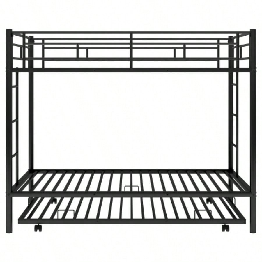Twin over Twin Bunk Bed with Trundle, BlackOLD SKU: MF192387AAB