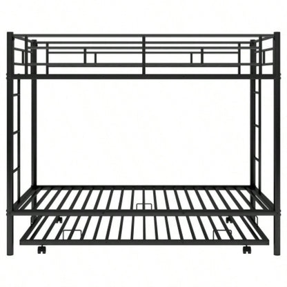 Twin over Twin Bunk Bed with Trundle, BlackOLD SKU: MF192387AAB