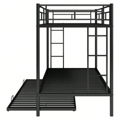 Twin over Twin Bunk Bed with Trundle, BlackOLD SKU: MF192387AAB