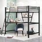 Twin Size Loft MetalMDF Bed with Desk and Shelf, Black Old SKU: SM001105AAB - 1