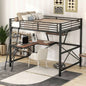 Twin Size Loft MetalMDF Bed with Desk and Shelf, Black Old SKU: SM001105AAB - 1