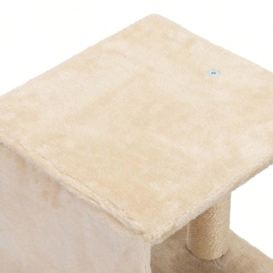 5 Pcs Wall Mounted Climber Set, Floating Shelves and Perches, Activity Tree with Scratching Posts, Modern Furniture, Beige