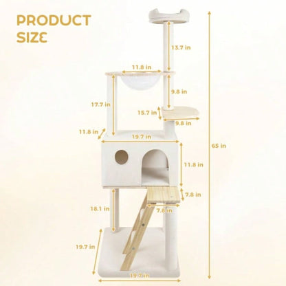 wood tree with large condo wood ladder and transparent spacecraft 165cm
