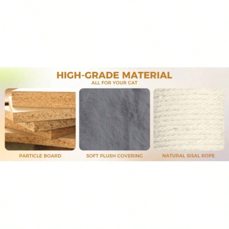 78 in dark gray tree tower with large condo sisal scratching post big hammock and top platform