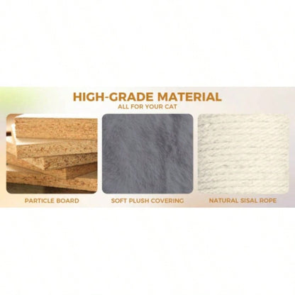 78 in dark gray tree tower with large condo sisal scratching post big hammock and top platform