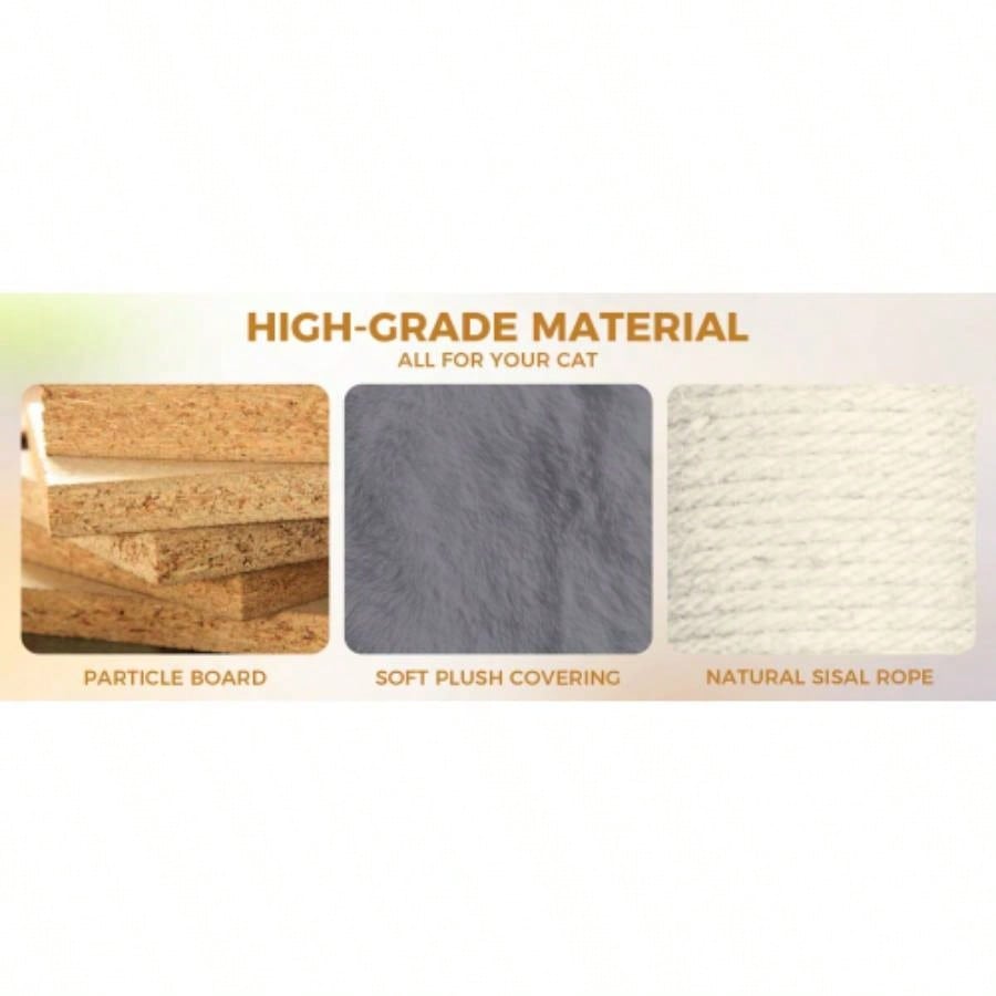 84 in dark gray tree tower with large condo sisal scratching post big hammock and top platform