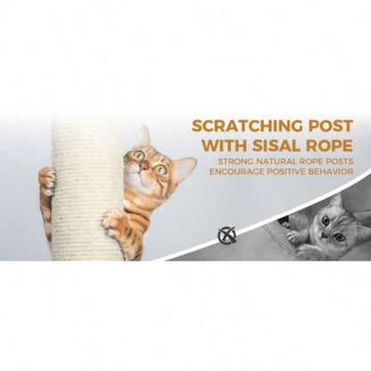 84 in dark gray tree tower with large condo sisal scratching post big hammock and top platform