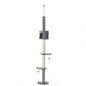PawHut 85.5 Tree Height Adjustable Floor - to - Ceiling 4 - Tier Climbing Activity Center Condo Toy with Scratching Post Hanging Balls Rest Post Pet Furniture