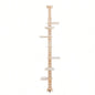 9 Adjustable Height Floor - to - Ceiling Tree, Multi - Level Vertical Condo, Climbing Frame Activity Center with Perching Shelves Indoor Cats, Natural
