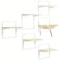 PawHut 6 - pc Modern Wall Shelves Indoor Cats, Height Adjustable Jumping Platforms Hammock, Shelves and Perches Wall - Mounted Tree, Climbing Shelf Set,