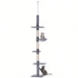 PawHut 9 Adjustable Height Floor - To - Ceiling Vertical Tree - and White