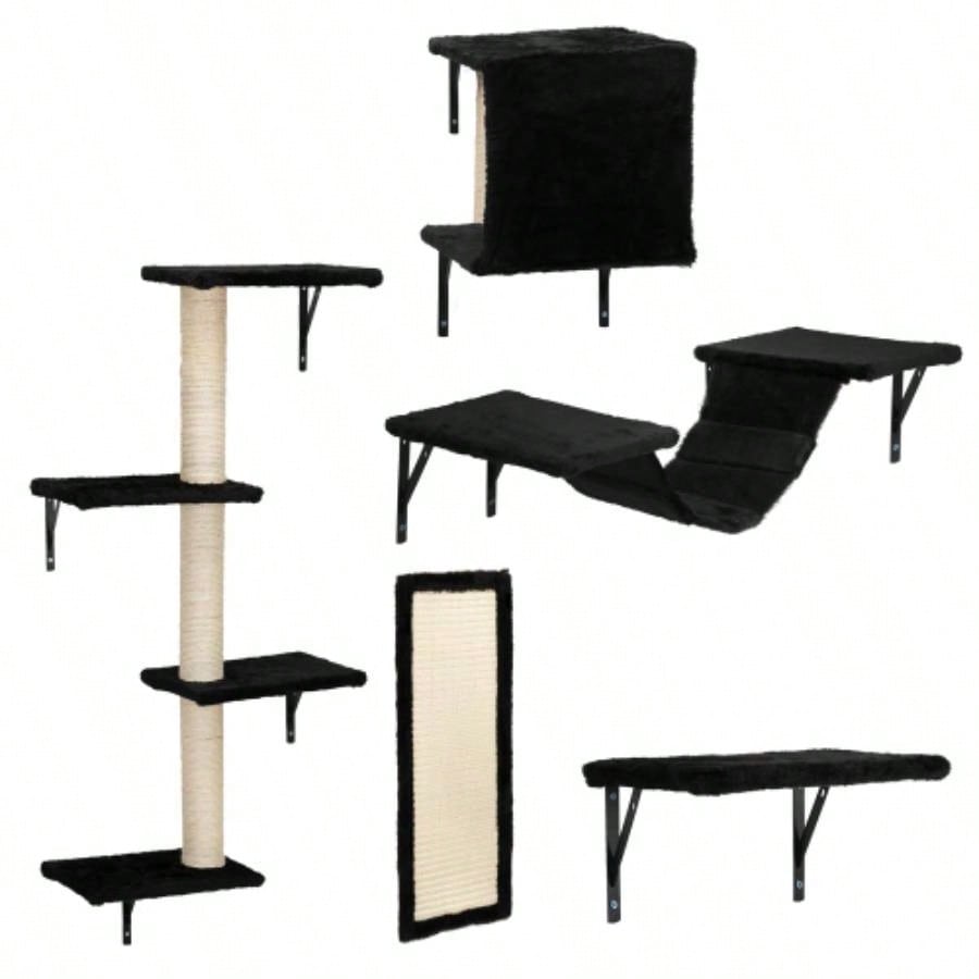 Wall Shelves, Wall - Mounted Climber Set of 5, Floating Perches, Furniture