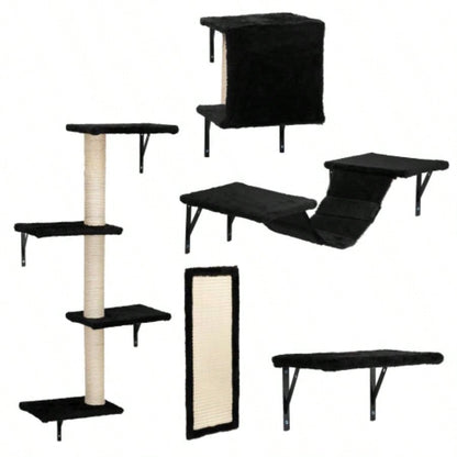 Wall Shelves, Wall - Mounted Climber Set of 5, Floating Perches, Furniture