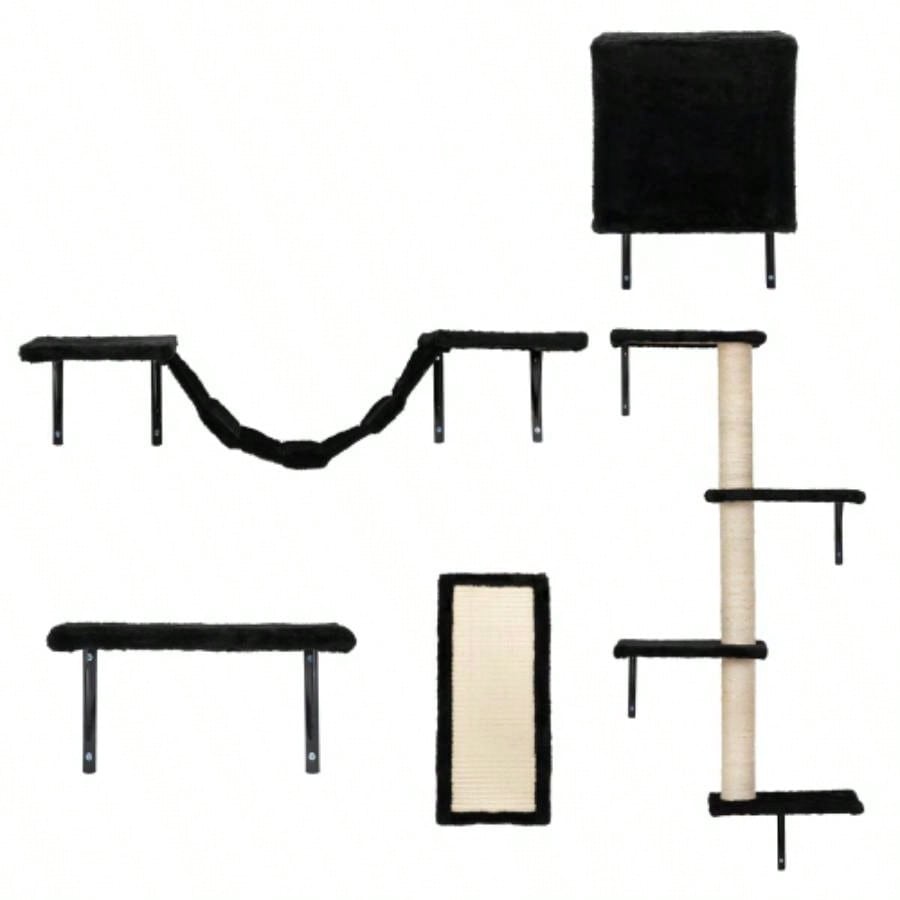 Wall Shelves, Wall - Mounted Climber Set of 5, Floating Perches, Furniture