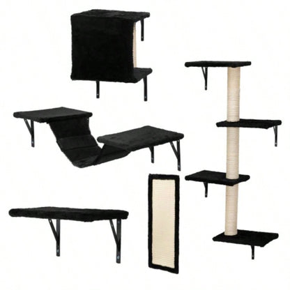 Wall Shelves, Wall - Mounted Climber Set of 5, Floating Perches, Furniture