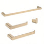 Brushed Gold 4 - Pieces Bathroom Hardware Set Towel Bar Set Include Single Towel Bar Towel Holder Toilet Paper Holder