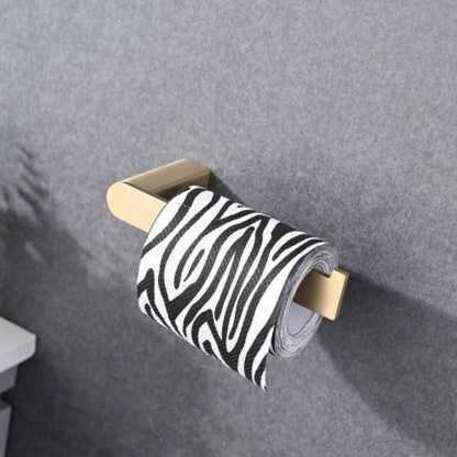 Brushed Gold 4 - Pieces Bathroom Hardware Set Towel Bar Set Include Single Towel Bar Towel Holder Toilet Paper Holder