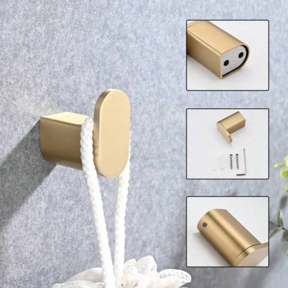 Brushed Gold 4 - Pieces Bathroom Hardware Set Towel Bar Set Include Single Towel Bar Towel Holder Toilet Paper Holder