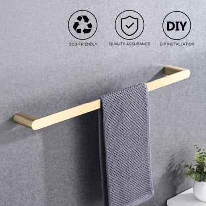 Brushed Gold 4 - Pieces Bathroom Hardware Set Towel Bar Set Include Single Towel Bar Towel Holder Toilet Paper Holder