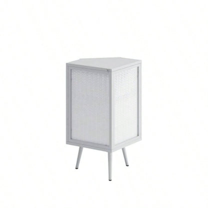 22.25 Floor Coner Cabinet with Tempered Glass Door Storage Shelves Bathroom, Living Room, Bedroom White