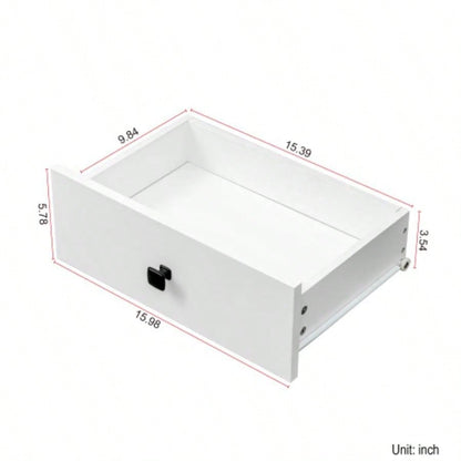 Laundry Cabinet, with 1 Storage cabinet and 1 Drawer - White