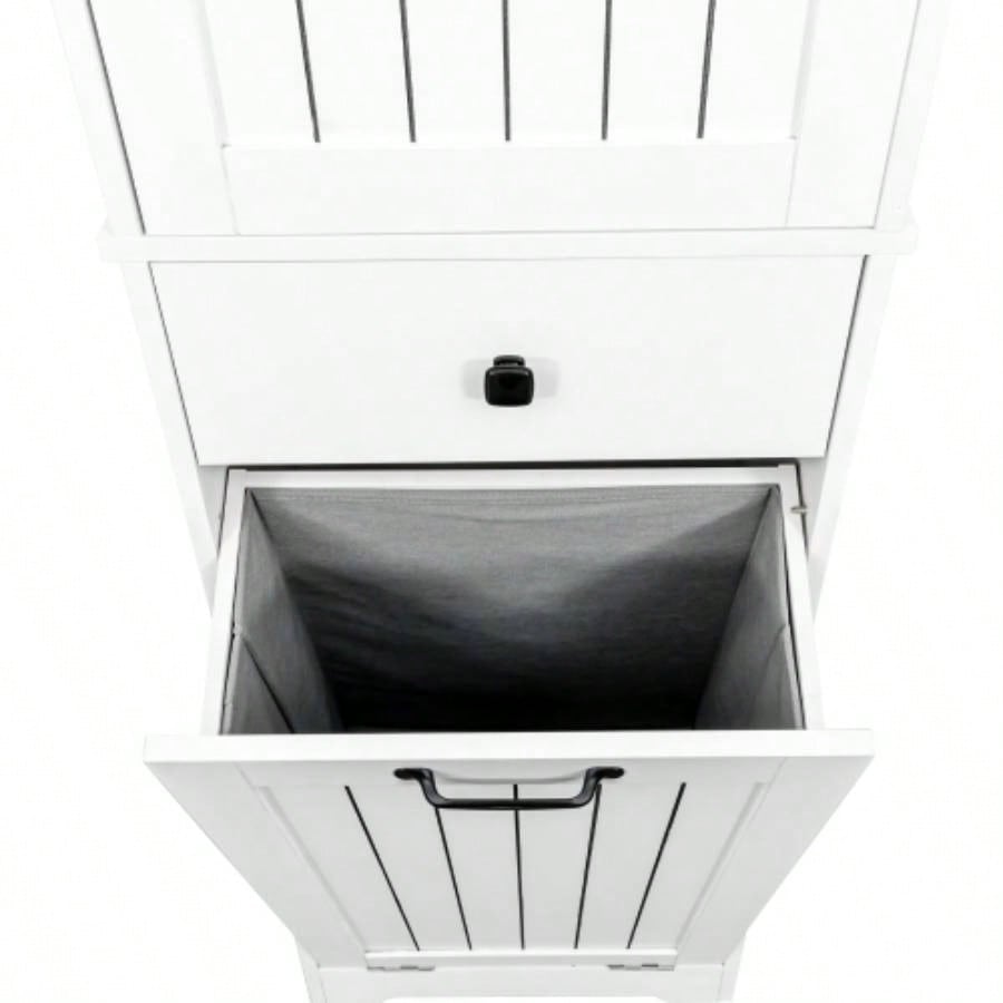 Laundry Cabinet, with 1 Storage cabinet and 1 Drawer - White