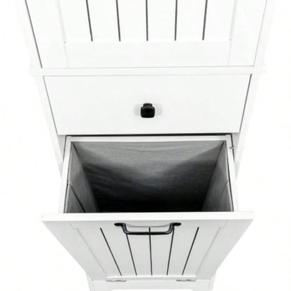 Laundry Cabinet, with 1 Storage cabinet and 1 Drawer - White