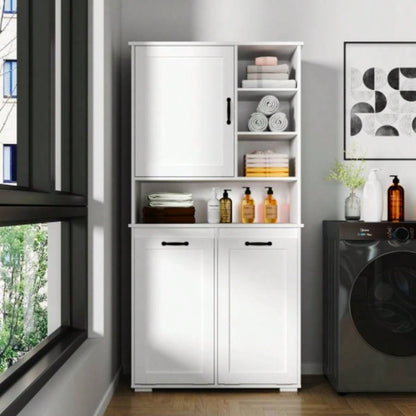 Laundry Cabinet, with 1 Storage cabinet and 1 Drawer - White
