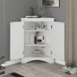 White Bathroom Storage Cabinet with Adjustable Shelves, Freestanding Floor Cabinet Home Kitchen