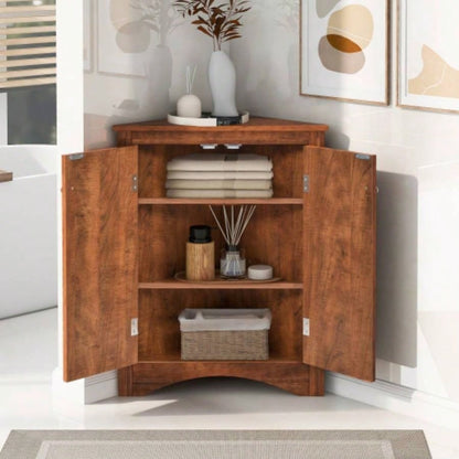 White Bathroom Storage Cabinet with Adjustable Shelves, Freestanding Floor Cabinet Home Kitchen