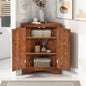 White Bathroom Storage Cabinet with Adjustable Shelves, Freestanding Floor Cabinet Home Kitchen