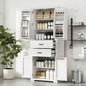 Storage Cabinet with Multi - Functional Storage Space Kitchen/Bathroom/Dining Room/Living Room, 2 Drawers with Slide Rails, Adjustable Shelf, White